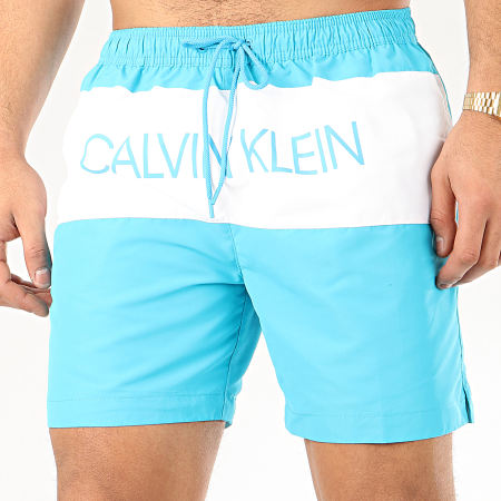 Calvin Klein - Short De Bain Medium Drawstring 0456 Bleu Turquoise