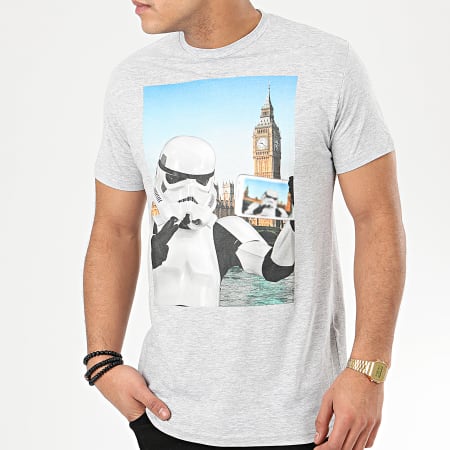 Star Wars - Tee Shirt Trooper Selfie London Gris Chiné