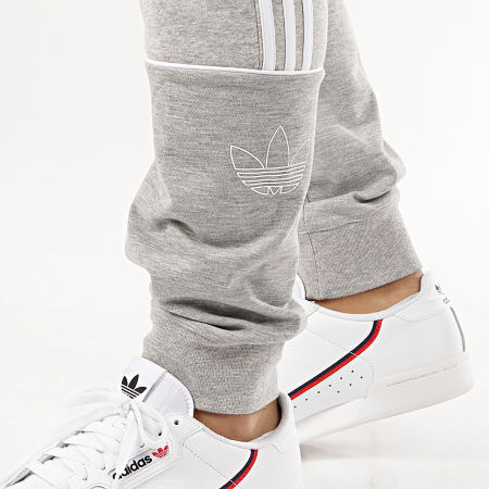 Adidas Originals - Pantalon Jogging A Bandes Outline FM3916 Gris Chiné