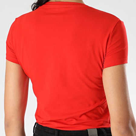 Guess - Tee Shirt Slim Femme A Strass W0GI08-J1300 Rouge