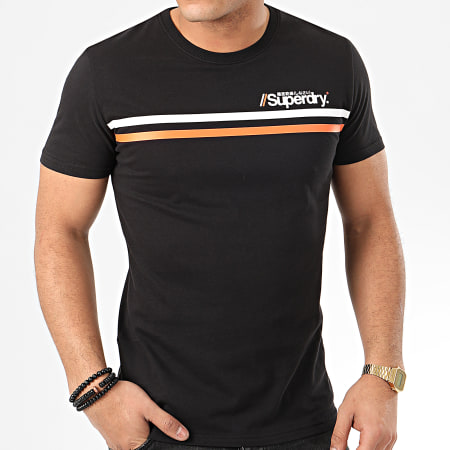 Superdry - Tee Shirt Core Logo Sport Stripe M1010097A Noir