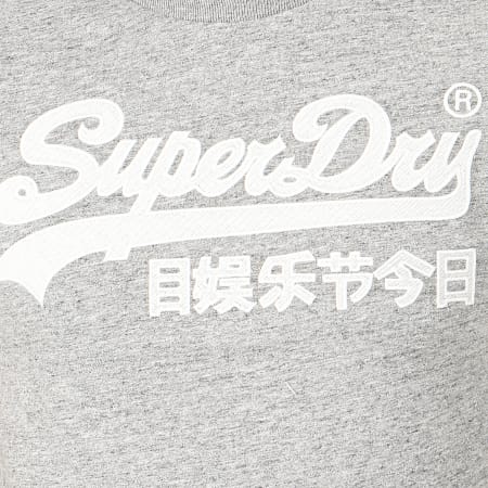 Superdry - Tee Shirt VL Embroidered M1010114A Gris Chiné