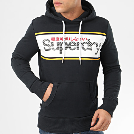 Superdry - Sweat Capuche Core Logo Stripe M2010073A Bleu Marine