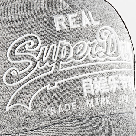Superdry - Casquette Trucker Premium Goods Outline Gris Chiné Noir