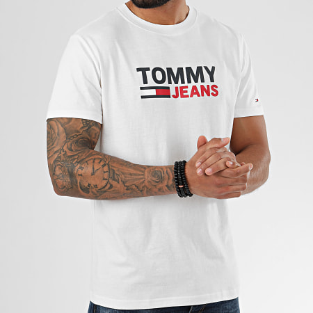 Tommy Jeans - Tee Shirt Corp Logo 7843 Blanc