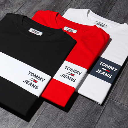 Tommy Jeans - Tee Shirt Chest Stripe Logo 7858 Noir