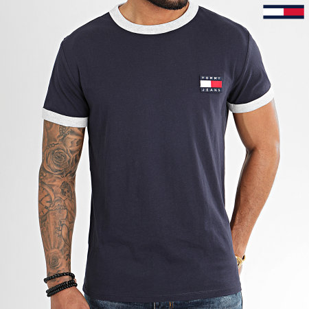 Tommy Jeans - Tee Shirt Branded Ringer 7838 Bleu Marine