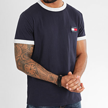 Tommy Jeans - Tee Shirt Branded Ringer 7838 Bleu Marine