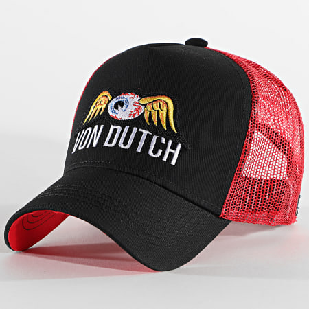 Von Dutch - Casquette Trucker Eyepat2 Noir Rouge