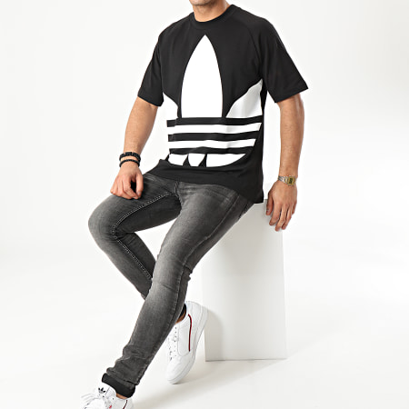 Adidas Originals - Tee Shirt Big Trefoil FM9904 Noir Blanc