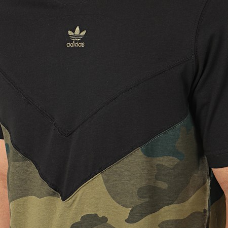 Adidas Originals - Tee Shirt Camo Block FM3356 Noir Vert Kaki Camouflage