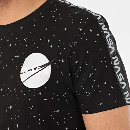 Alpha Industries - Tee Shirt A Bandes NASA Noir