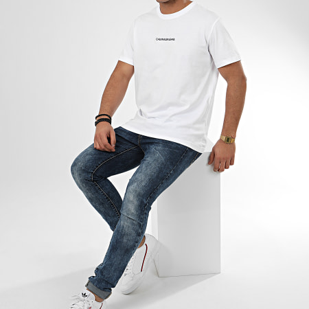 Calvin Klein - Tee Shirt Institutional Chest Logo 5186 Blanc