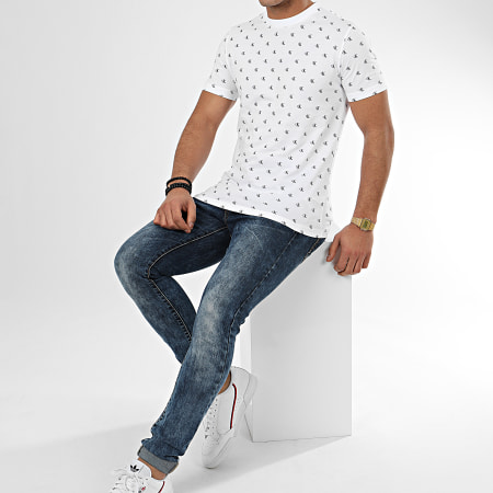 Calvin Klein - Tee Shirt CK All Over Print 5289 Blanc