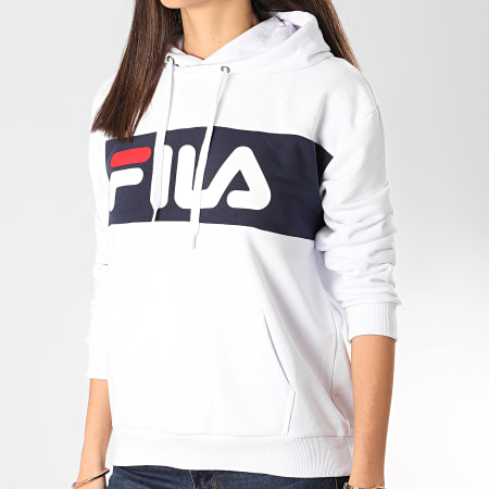 Fila Sweat Capuche Femme Lori 687042 Blanc Bleu Marine Ryses