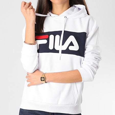 Fila Sweat Capuche Femme Lori 687042 Blanc Bleu Marine LaBoutiqueOfficielle