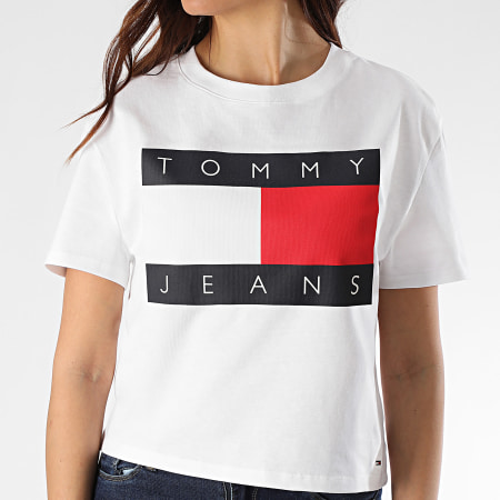 Tommy Jeans - Tee Shirt Femme Tommy Flag 7153 Blanc
