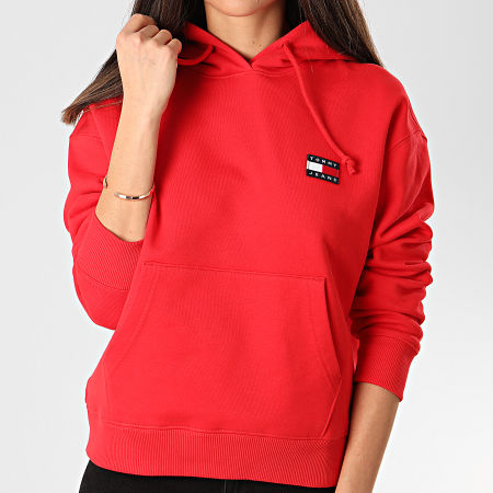 Tommy Jeans - Sweat Capuche Femme Tommy Badge 7787 Rouge