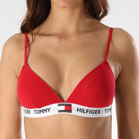 Tommy Hilfiger - Sujetador de triángulo acolchado para mujer 2243 Rojo