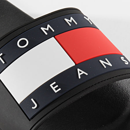 Tommy Jeans - Claquettes Flag Pool Slide 0284 Noir
