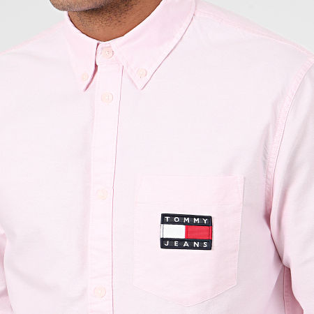 Tommy Jeans - Chemise Manches Longues Oxford Badge 7895 Rose