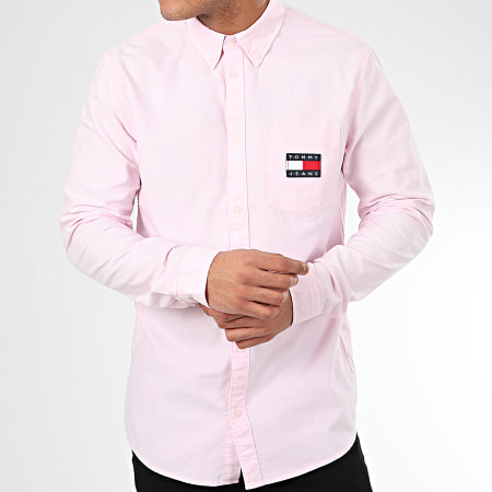 Tommy Jeans - Chemise Manches Longues Oxford Badge 7895 Rose