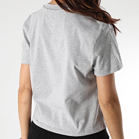 Tommy Jeans - Tee Shirt Femme Tommy Flag 7153 Gris Chiné