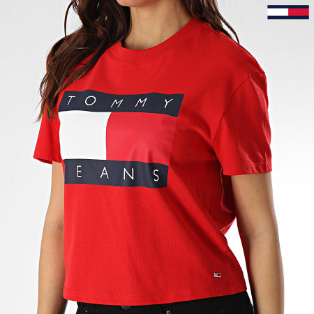 Tommy Jeans - Tee Shirt Femme Tommy Flag 7153 Rouge