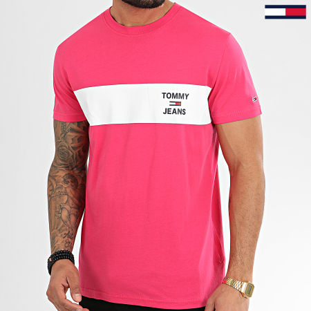 Tommy Jeans - Tee Shirt Chest Stripe Logo 7858 Fuchsia