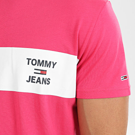 Tommy Jeans - Tee Shirt Chest Stripe Logo 7858 Fuchsia