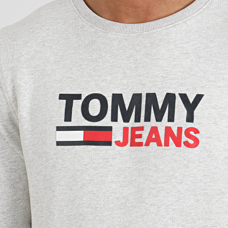 Tommy Jeans - Sweat Crewneck Corp Logo 7930 Gris Clair Chiné