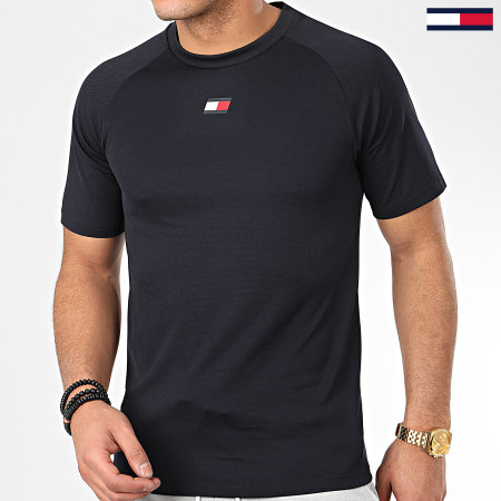 Tommy Hilfiger - Tee Shirt Training Chest Logo Mesh 0347 Bleu Marine