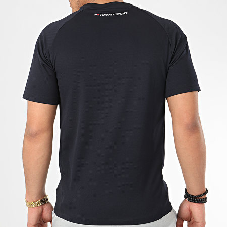 Tommy Hilfiger - Tee Shirt Training Chest Logo Mesh 0347 Bleu Marine