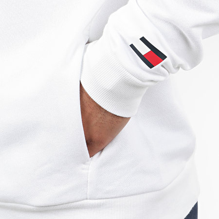 Tommy Hilfiger - Sweat Capuche Fleece Logo 0363 Blanc