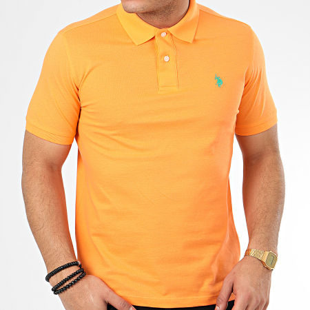 US Polo ASSN - Polo Manches Courtes Institutional Orange