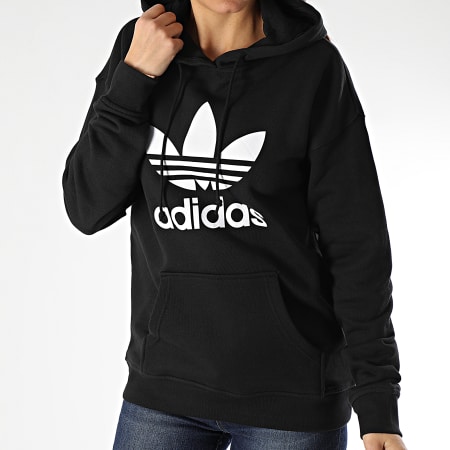 Adidas Originals - Sudadera con capucha Trefoil de mujer FM3307 Negro