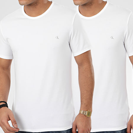 Calvin Klein - Lot De 2 Tee Shirts NB2221A Blanc