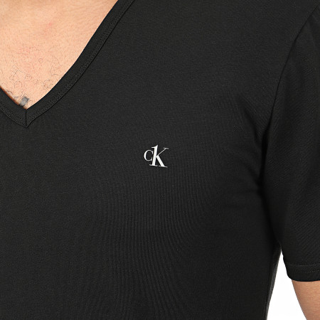 Calvin Klein - Lot De 2 Tee Shirt Col V NB2408A Noir