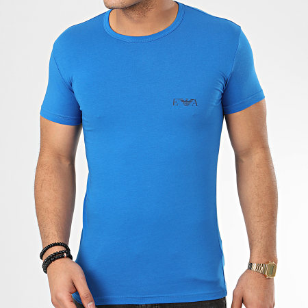 Emporio Armani - Lot De 2 Tee Shirts Slim 111670-0P715 Bleu Marine Bleu Clair