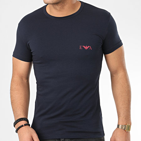 Emporio Armani - Lot De 2 Tee Shirts Slim 111670-0P715 Rouge Bleu Marine