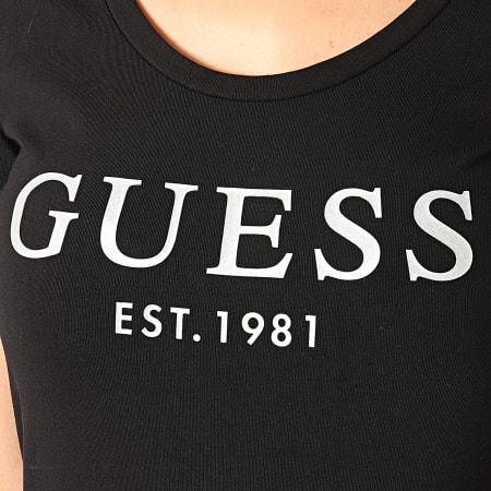 Guess - Tee Shirt Slim Femme W0GI0J-J1300 Noir Argenté