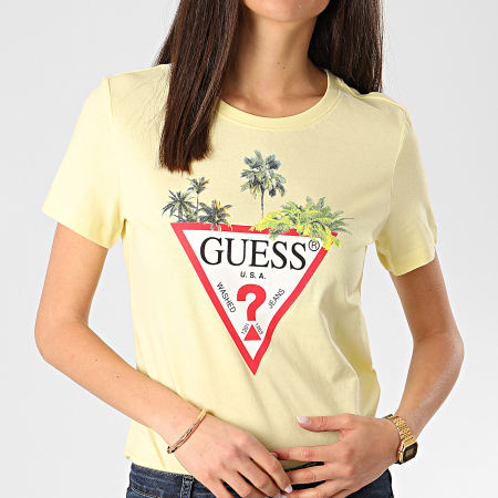Guess - Tee Shirt Femme W0GI52-JA900 Jaune Clair
