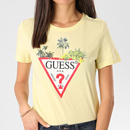 Guess - Tee Shirt Femme W0GI52-JA900 Jaune Clair