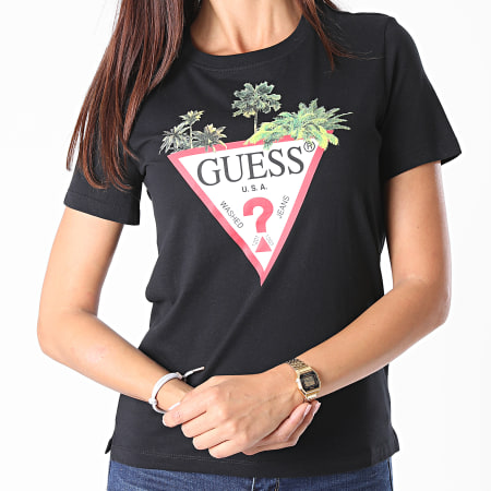 Guess - Tee Shirt Femme Floral W0GI52-JA900 Noir