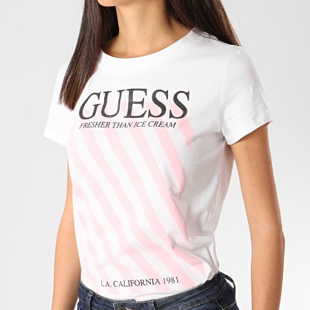 Guess - Tee Shirt Slim Femme W0GI57-JA900 Blanc