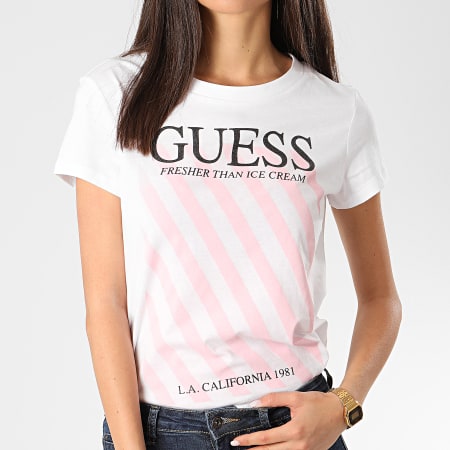 Guess - Tee Shirt Slim Femme W0GI57-JA900 Blanc