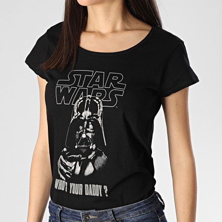Star Wars - Tee Shirt Slim Femme Who's Your Daddy FSTTS1256 Noir