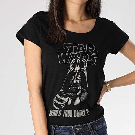 Star Wars - Tee Shirt Slim Femme Who's Your Daddy FSTTS1256 Noir