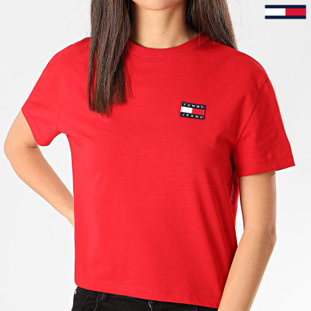 Tommy Jeans - Tee Shirt Femme Tommy Badge 6813 Rouge