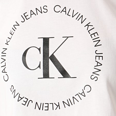 Calvin Klein - Tee Shirt Femme Round Logo 3544 Blanc